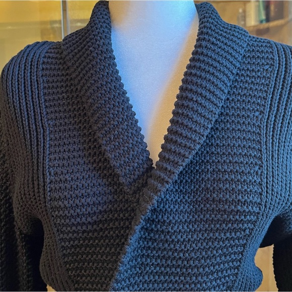 NEW LRL Ralph Lauren Chunky Belted Peplum Shawl Cardigan Sweater Jacket S NWOT - Picture 12 of 16